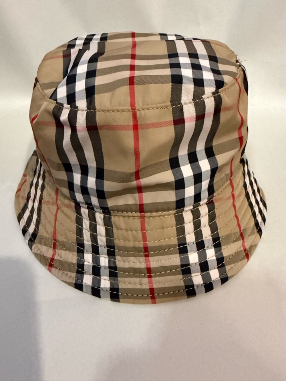 Burberry Technical Cotton Vintage Check Bucket Hat in Archive Beige Size O/S - Picture 3 of 5